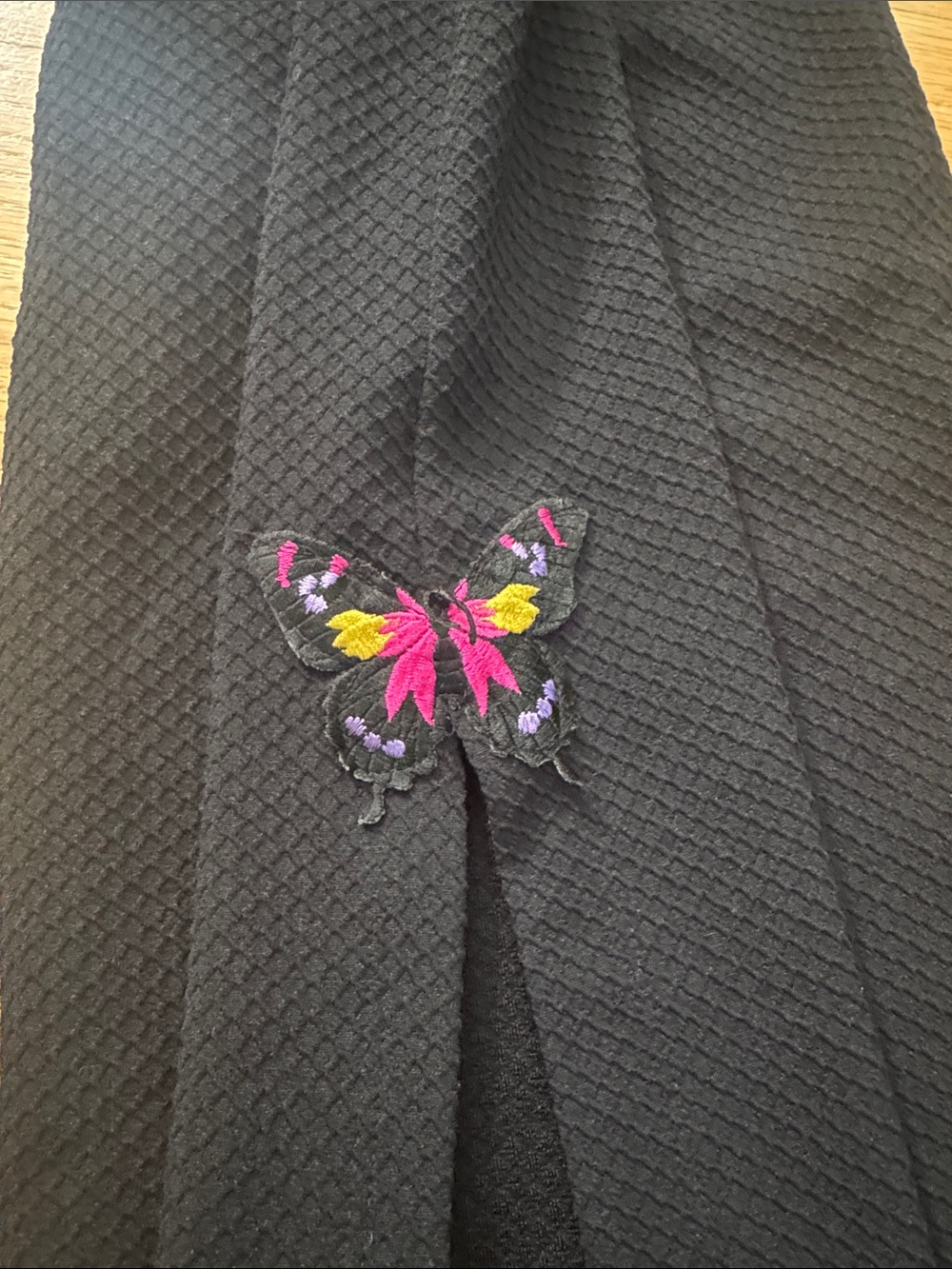Vintage Betsy Johnson Black Embroidered Butterfly Midi Skirt - Picture 3 of 3